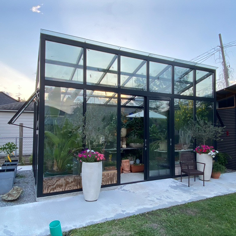 铝合金折叠推拉阳台阳光房定制透明钢化玻璃房露台户外花园门窗